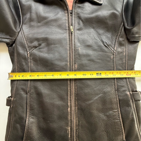 Lucky Brand dark brown genuine leather jacket zip front size small - Picture 6 of 16